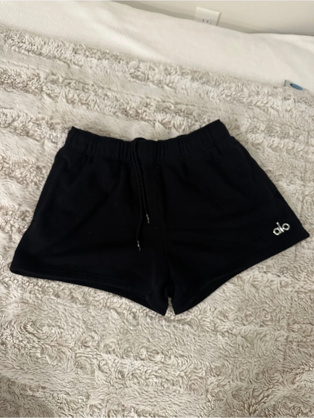ALO Yoga Black Athletic Lounge Shorts with Drawstring